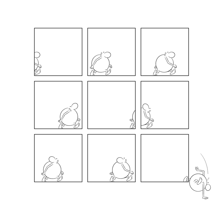 Bonom, gag 2, dom, bd, bande dessinée, fumetti, comics, minimal, minimalist, experimental